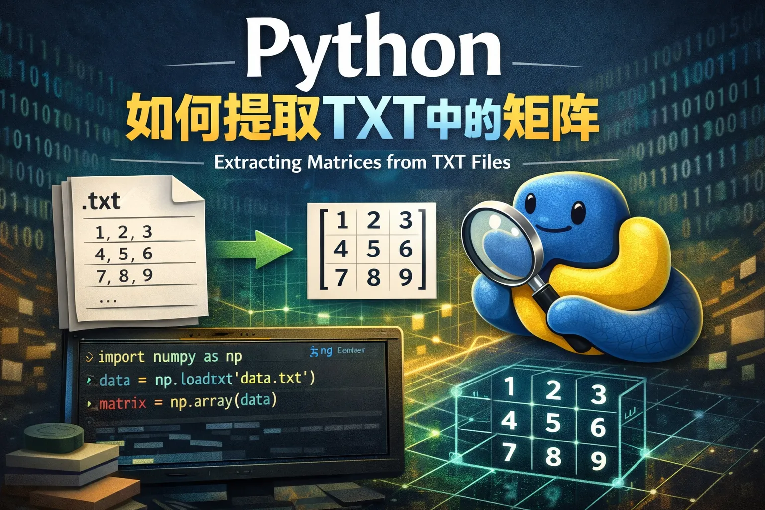 python如何提取txt中的矩阵