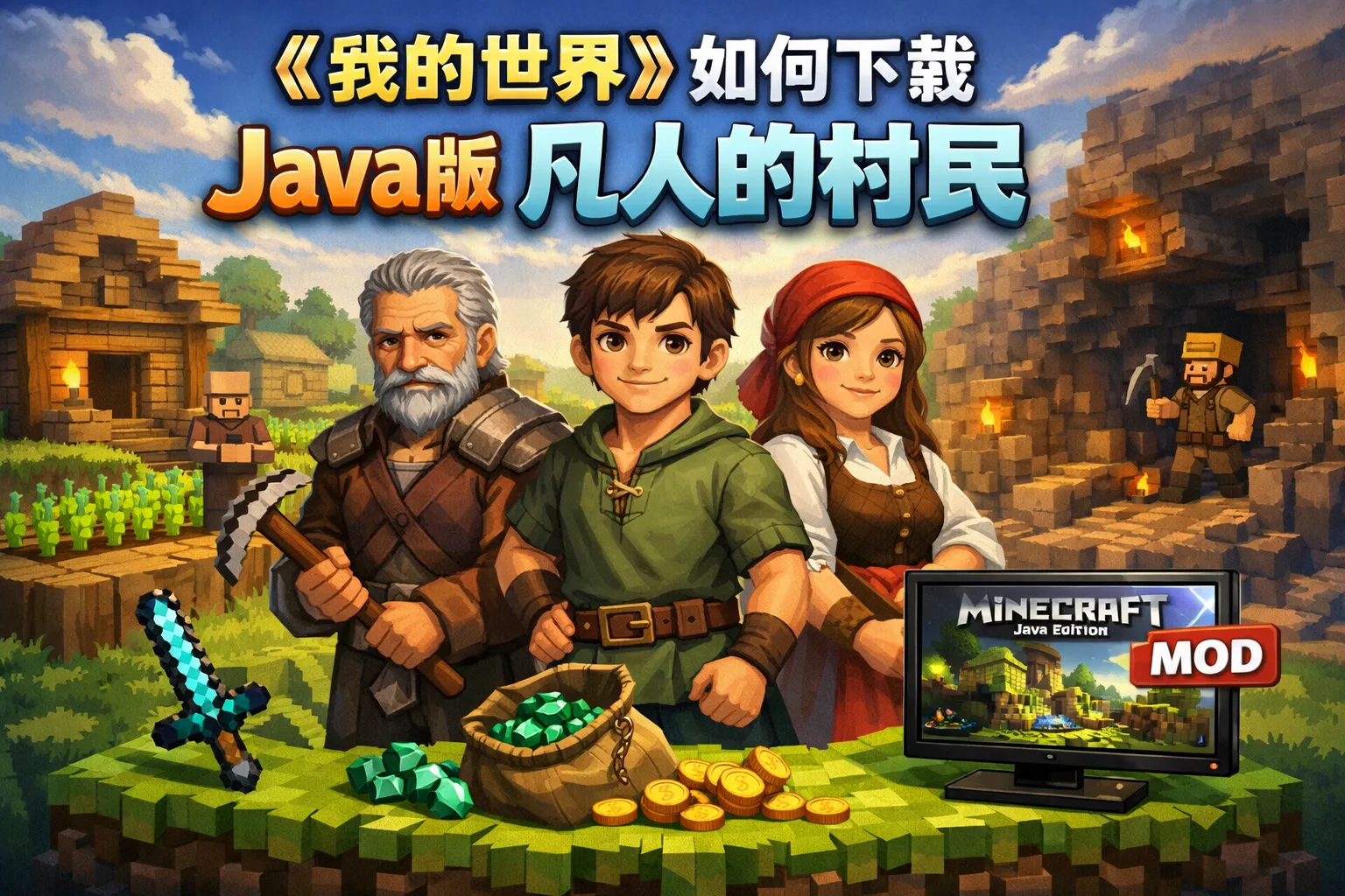 我的世界如何下载Java版凡人的村民