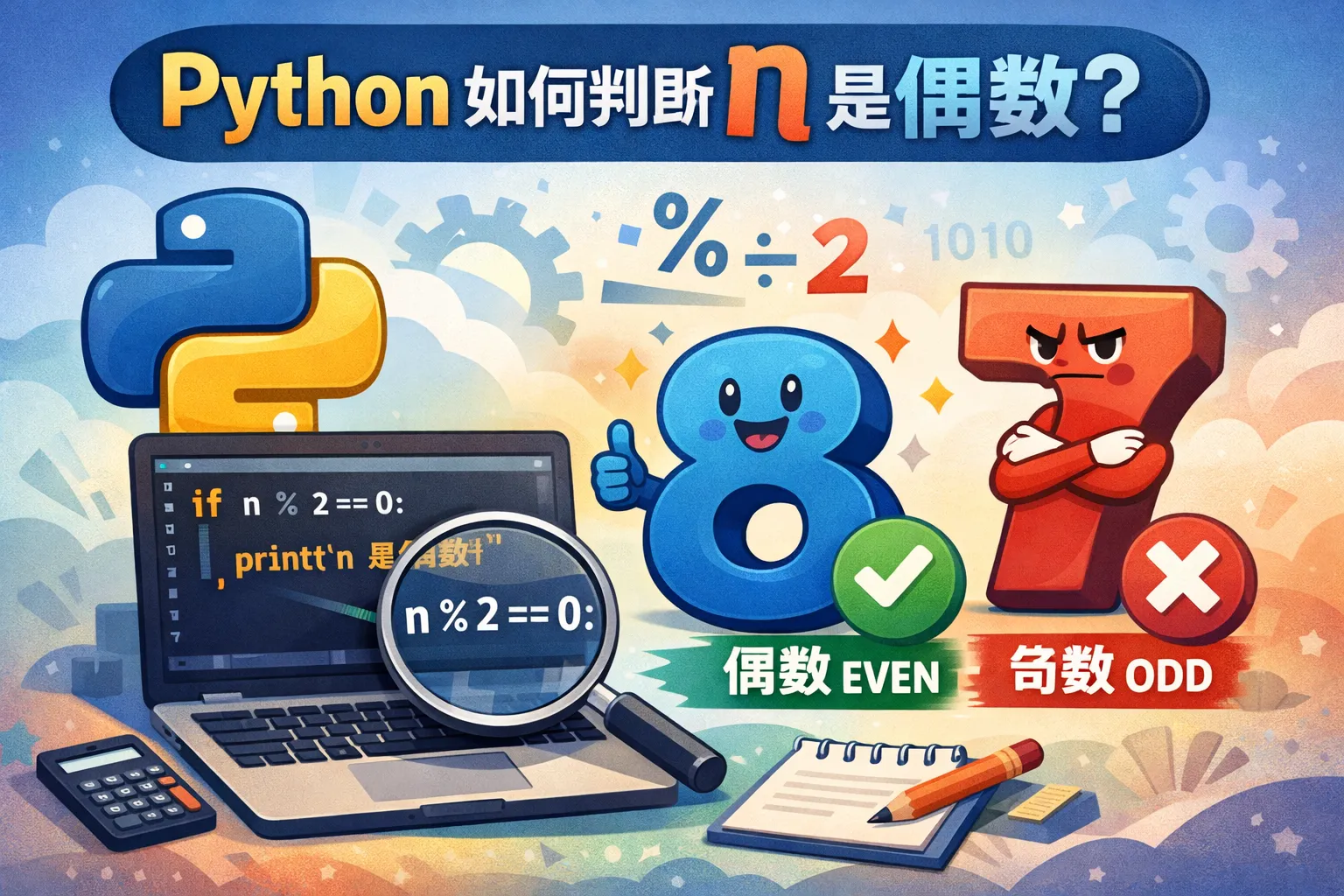 python如何判断n是偶数