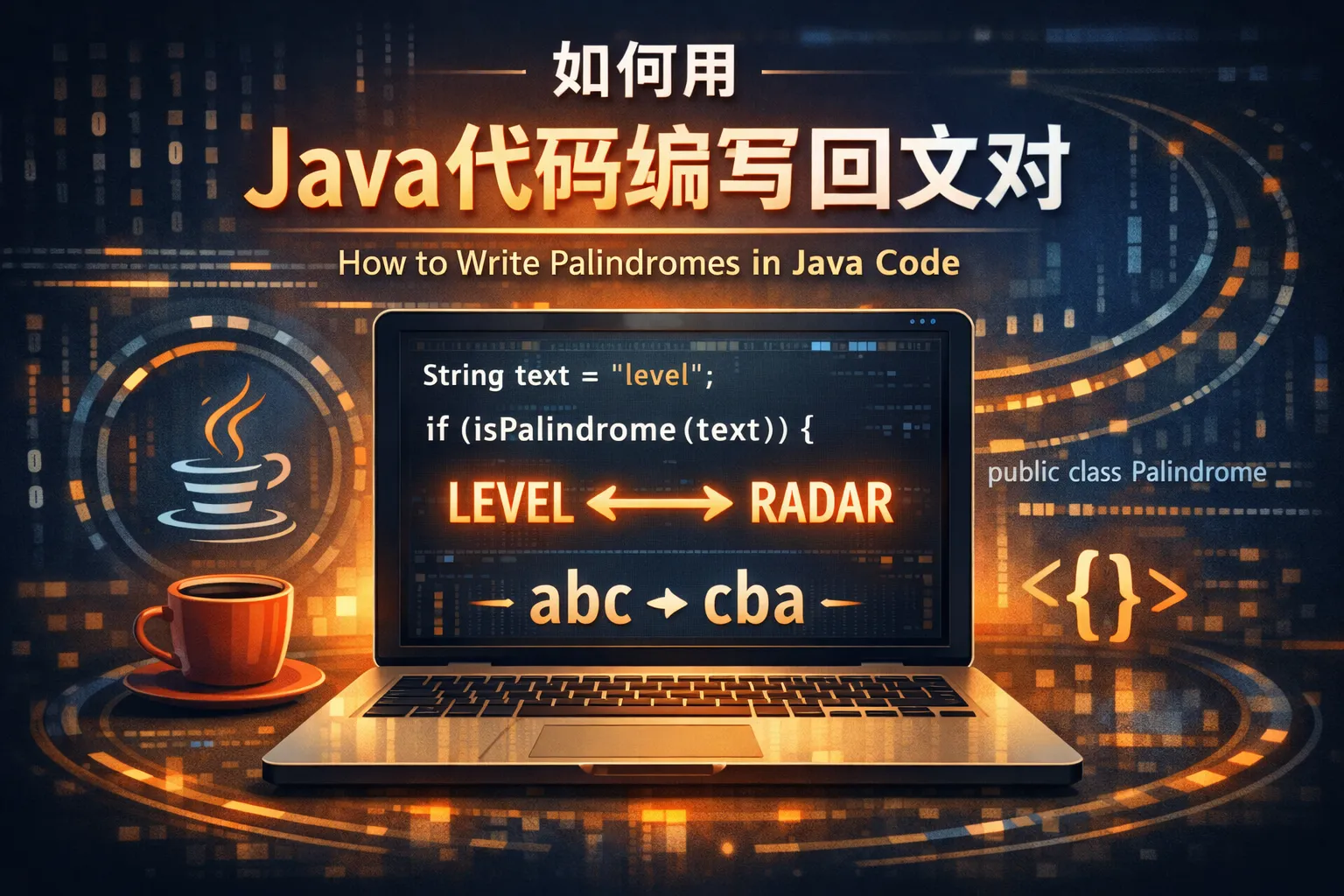 如何用Java代码编写回文对