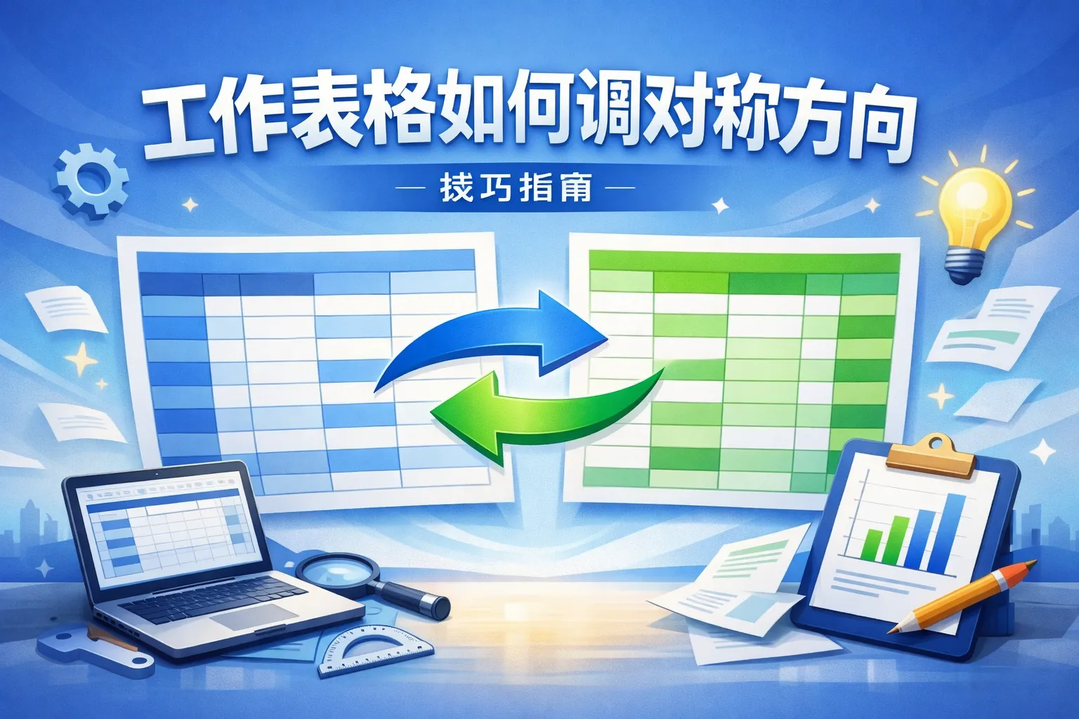 工作表格如何调对称方向