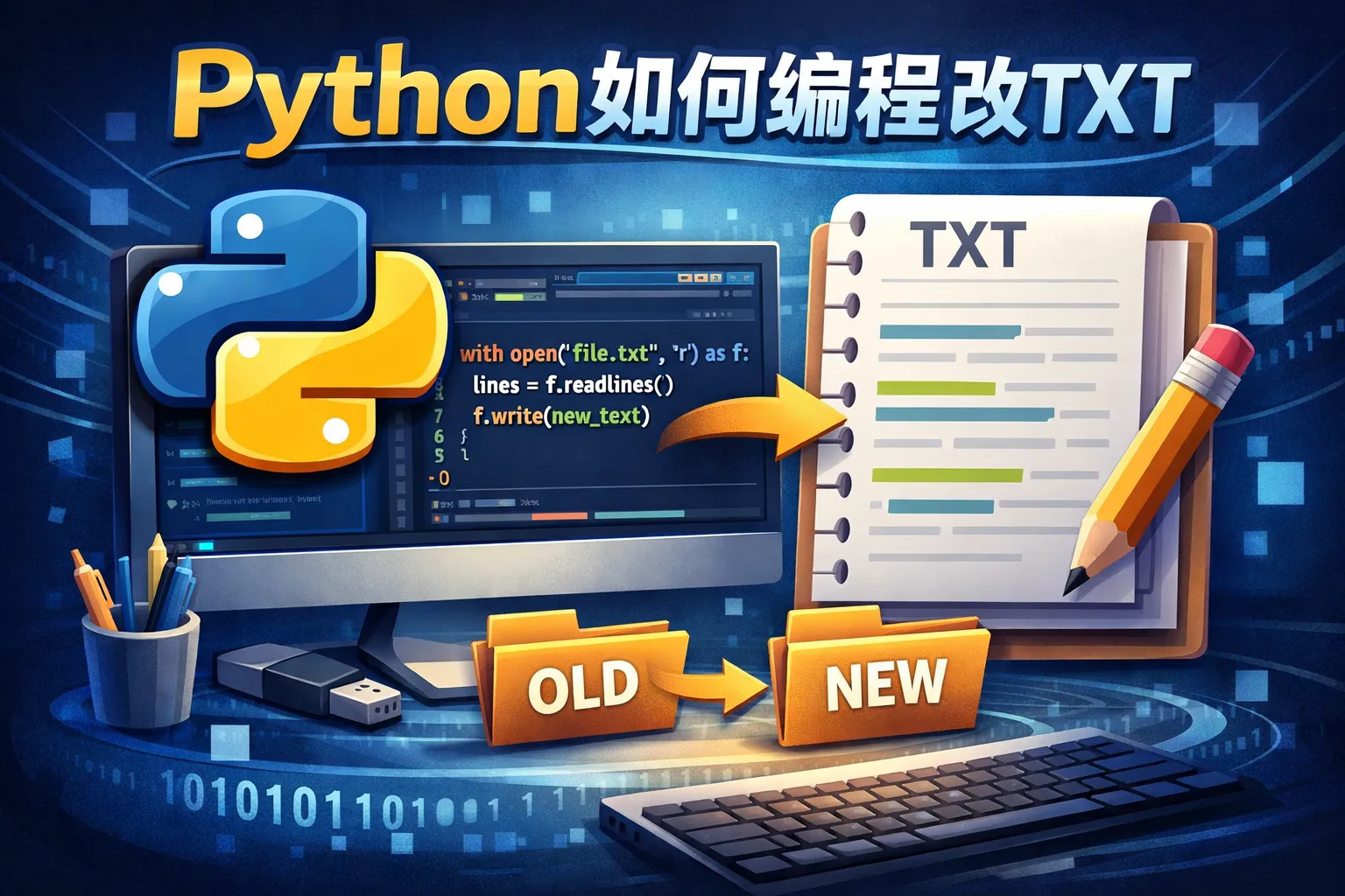 python如何编程改txt