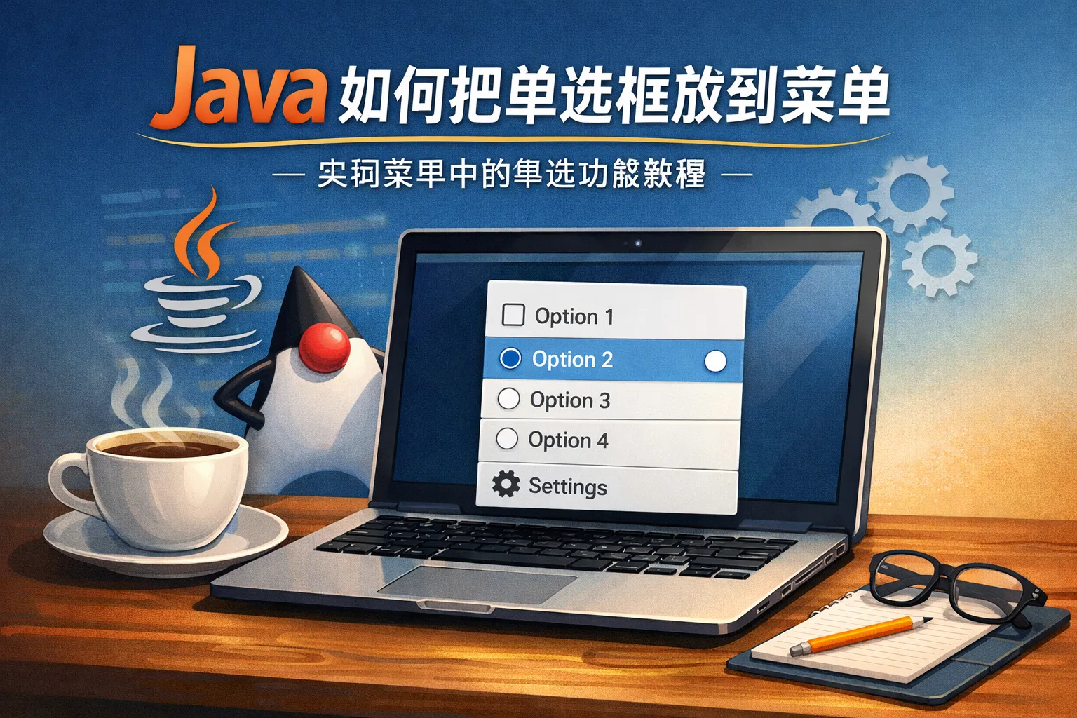 java如何把单选框放到菜单