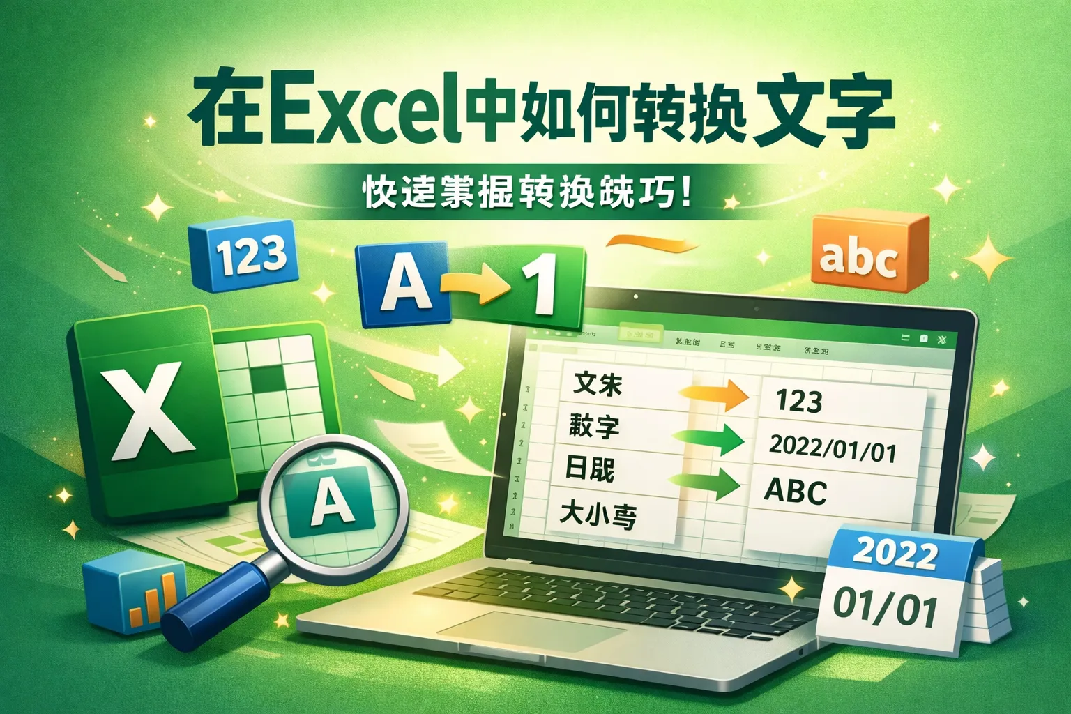 在excel中如何转换文字