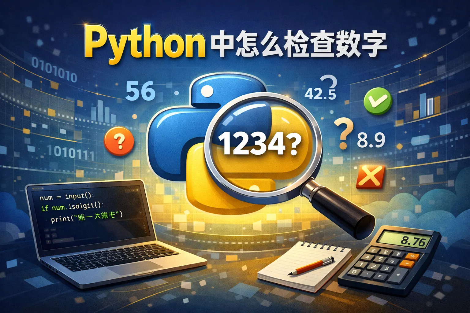 python中怎么检查数字
