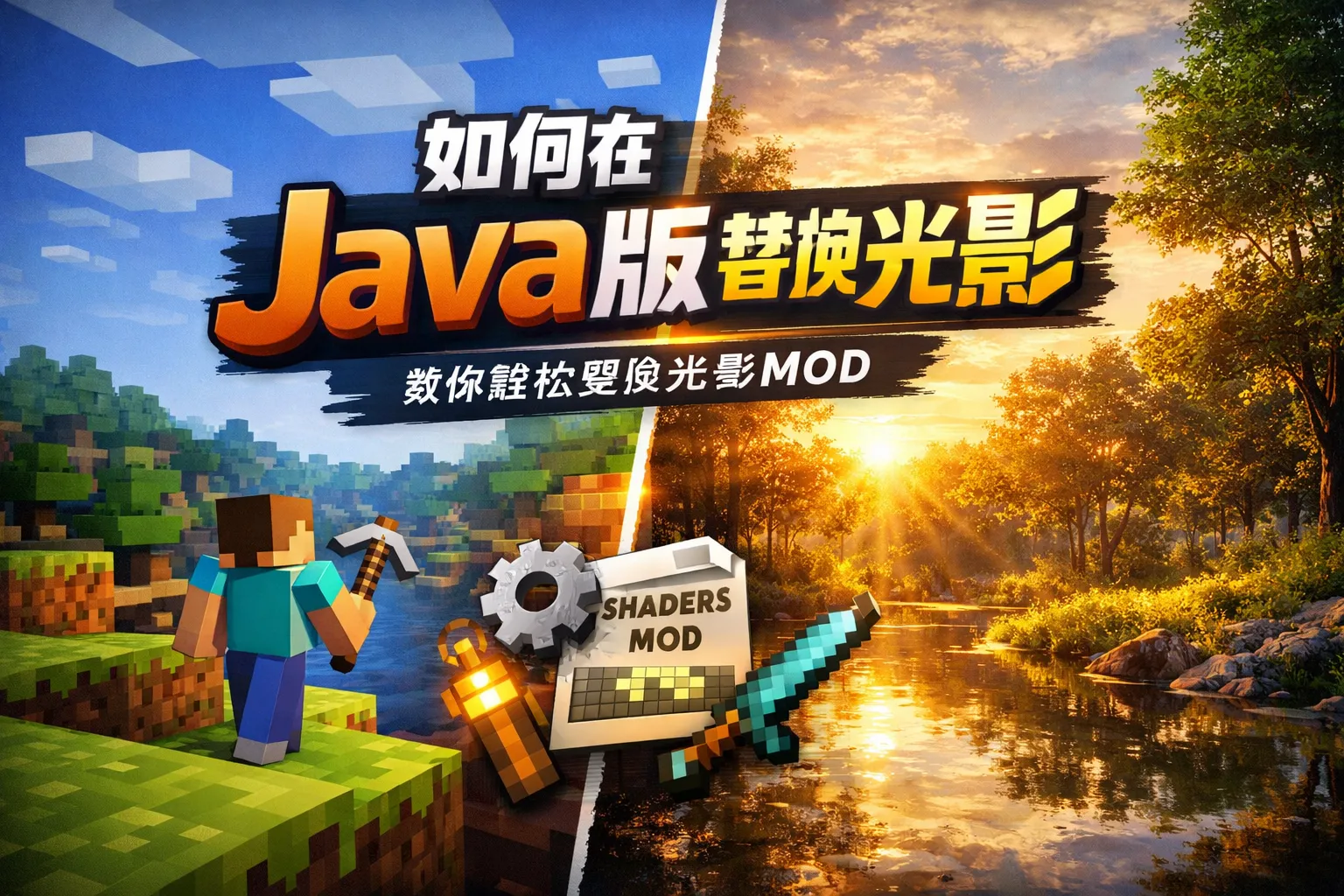 如何在java版中替换光影