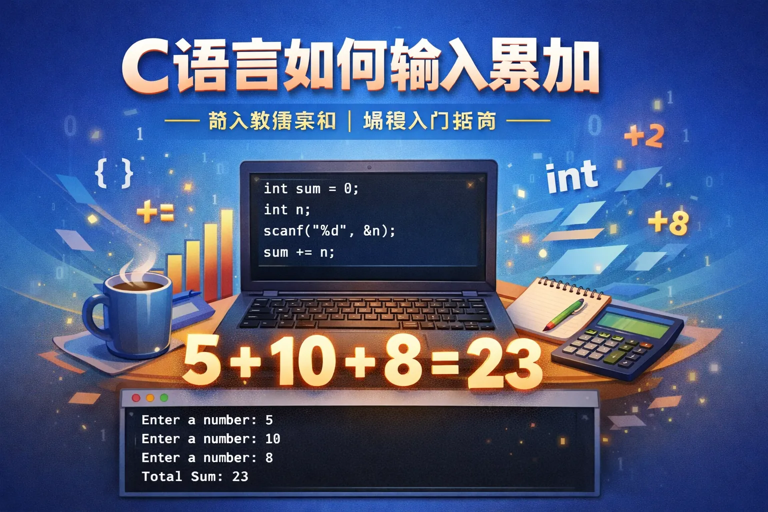 c语言如何输入累加