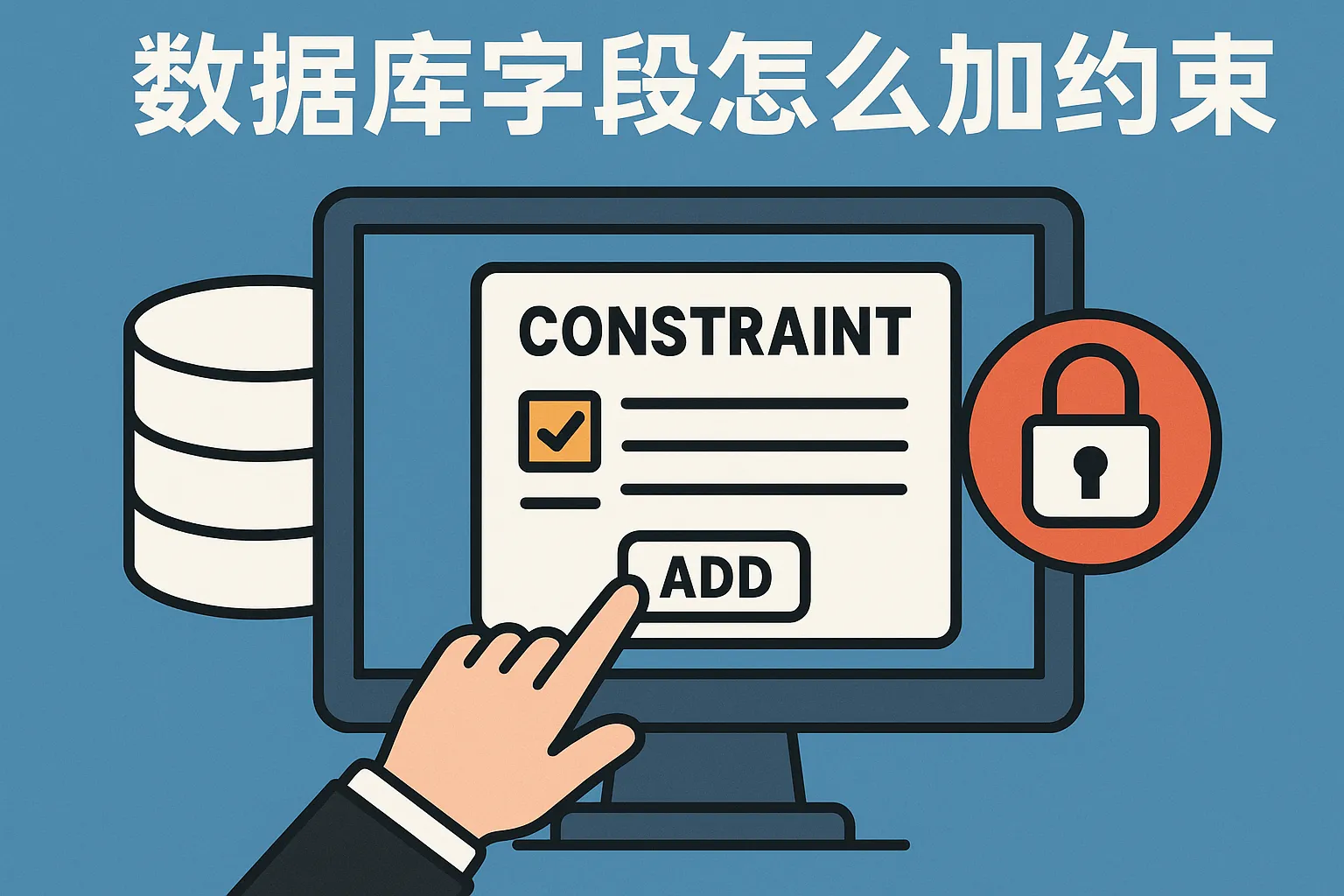 数据库字段怎么加约束
