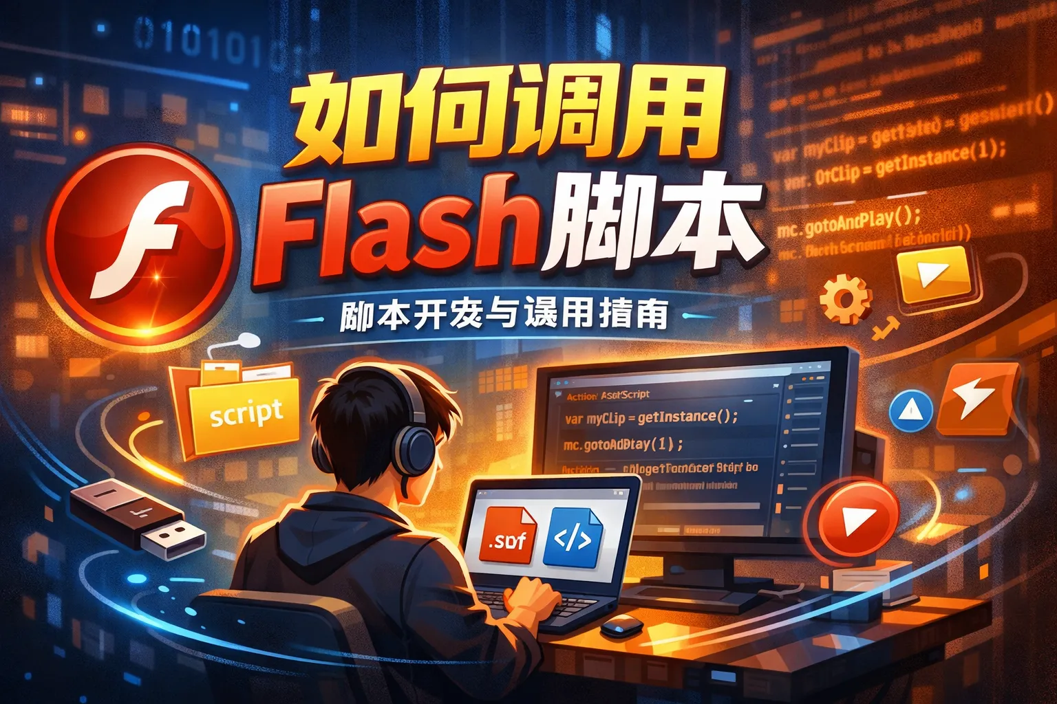 如何调用flash脚本