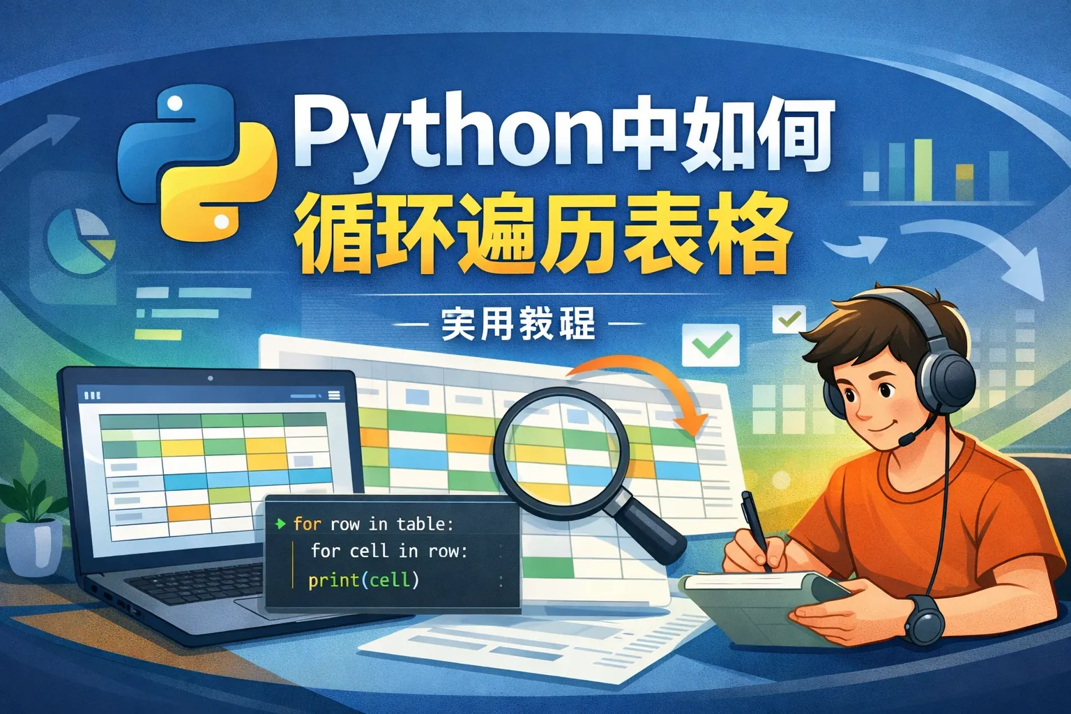 python中如何循环遍历表格