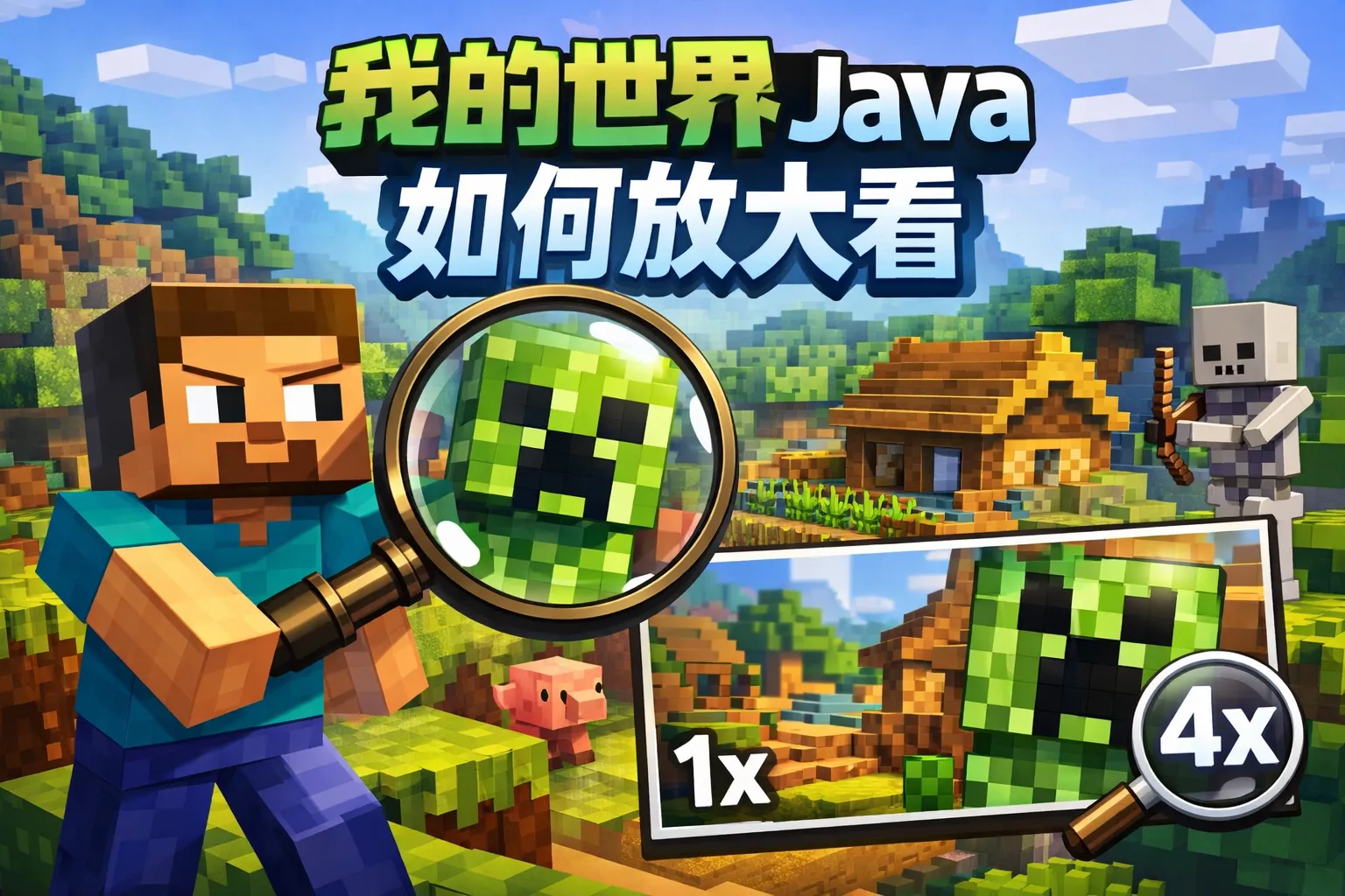 我的世界java如何放大看
