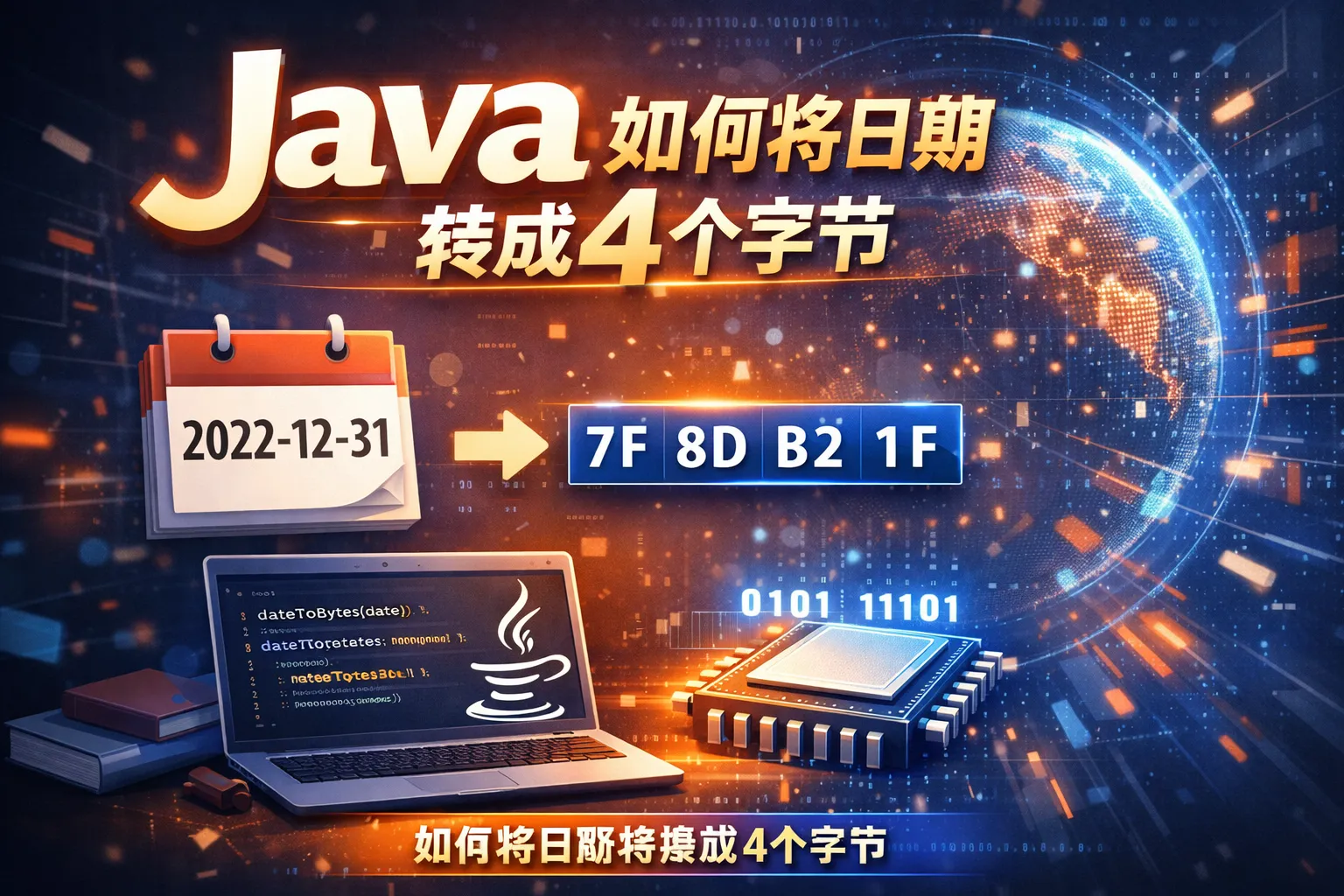 java 如何将日期转成4个字节