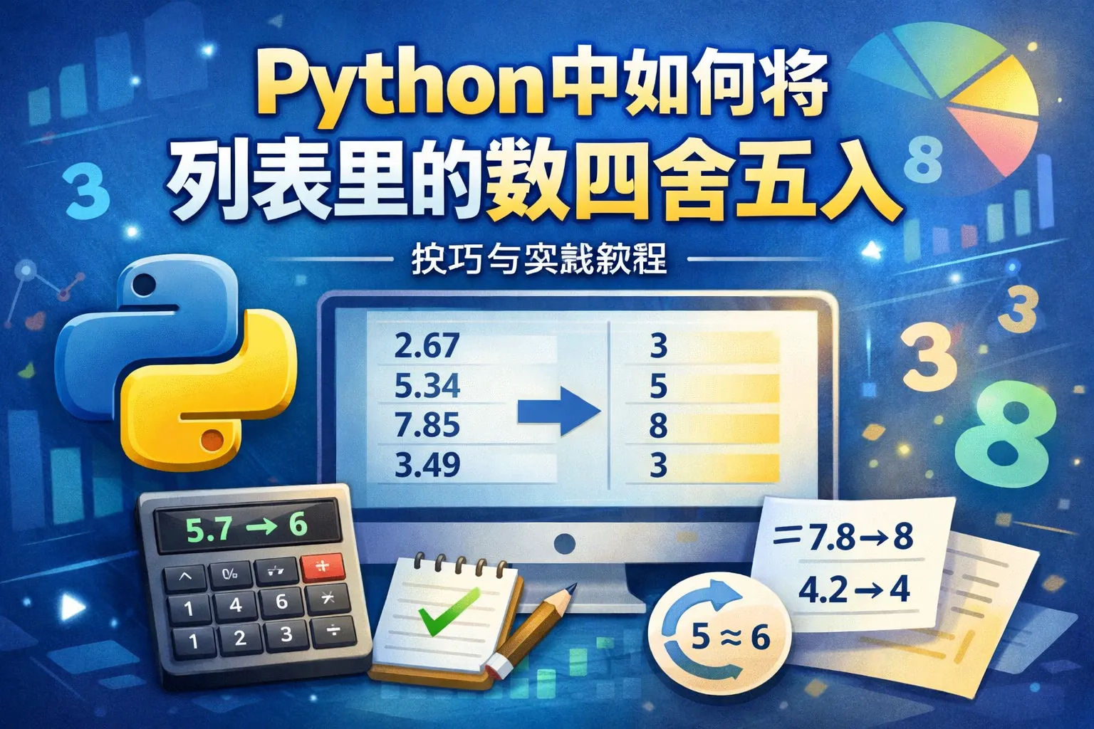 python中如何将列表里的数四舍五入