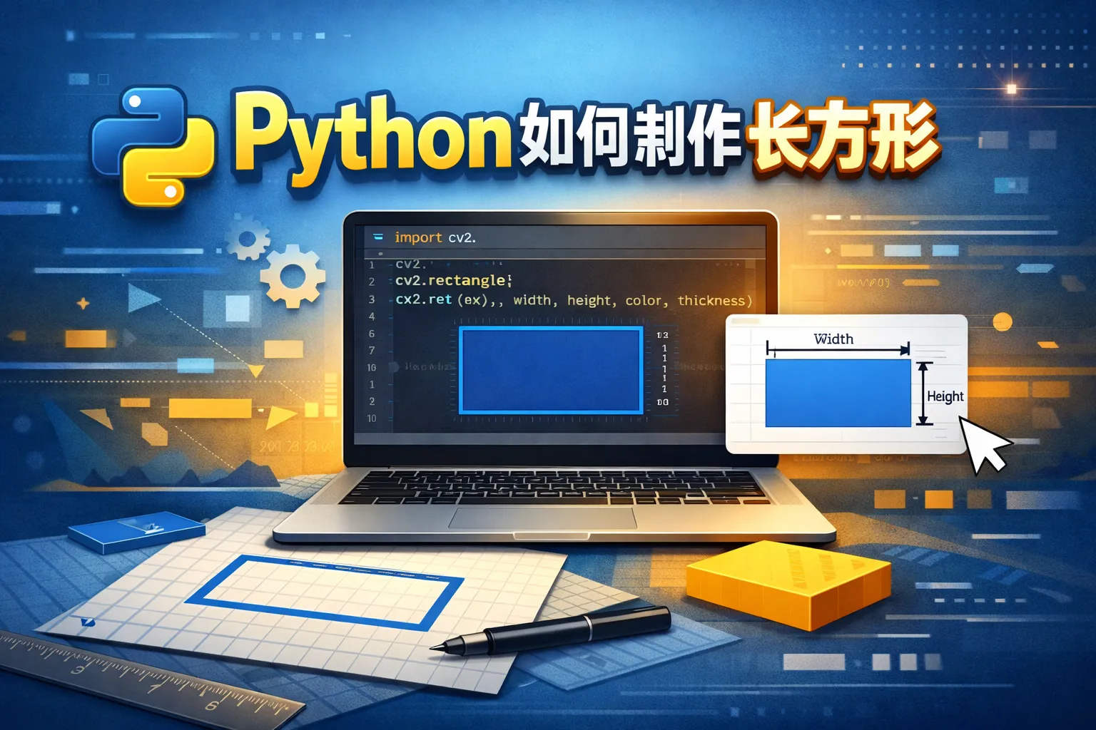 python如何制作长方形