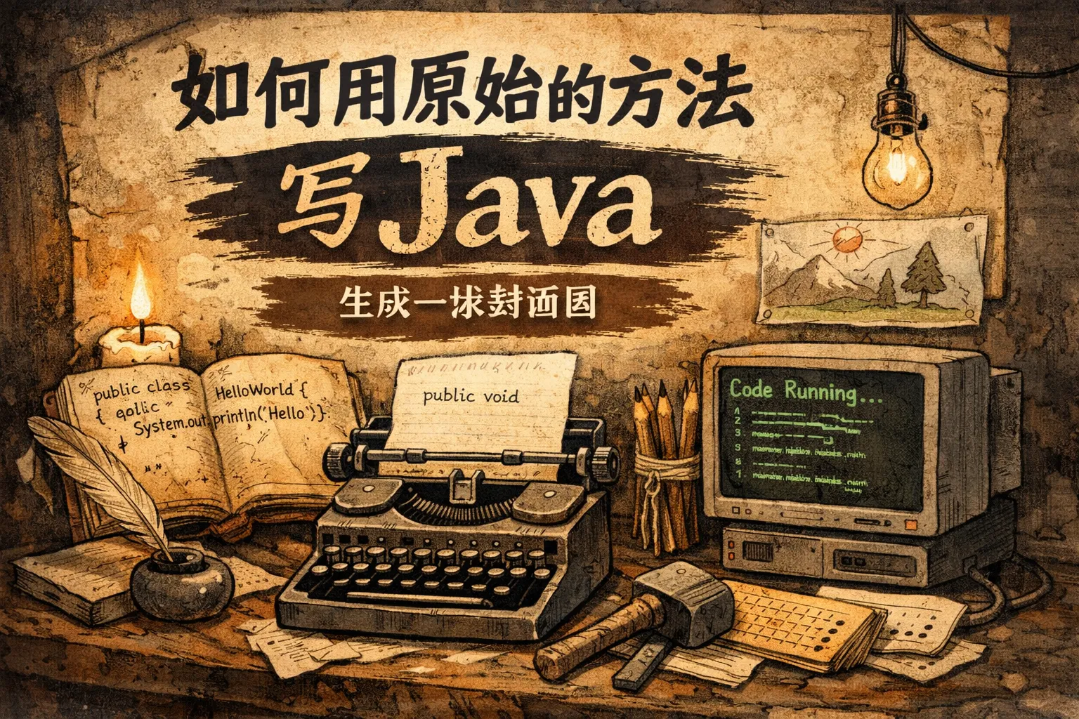如何用原始的方法写java