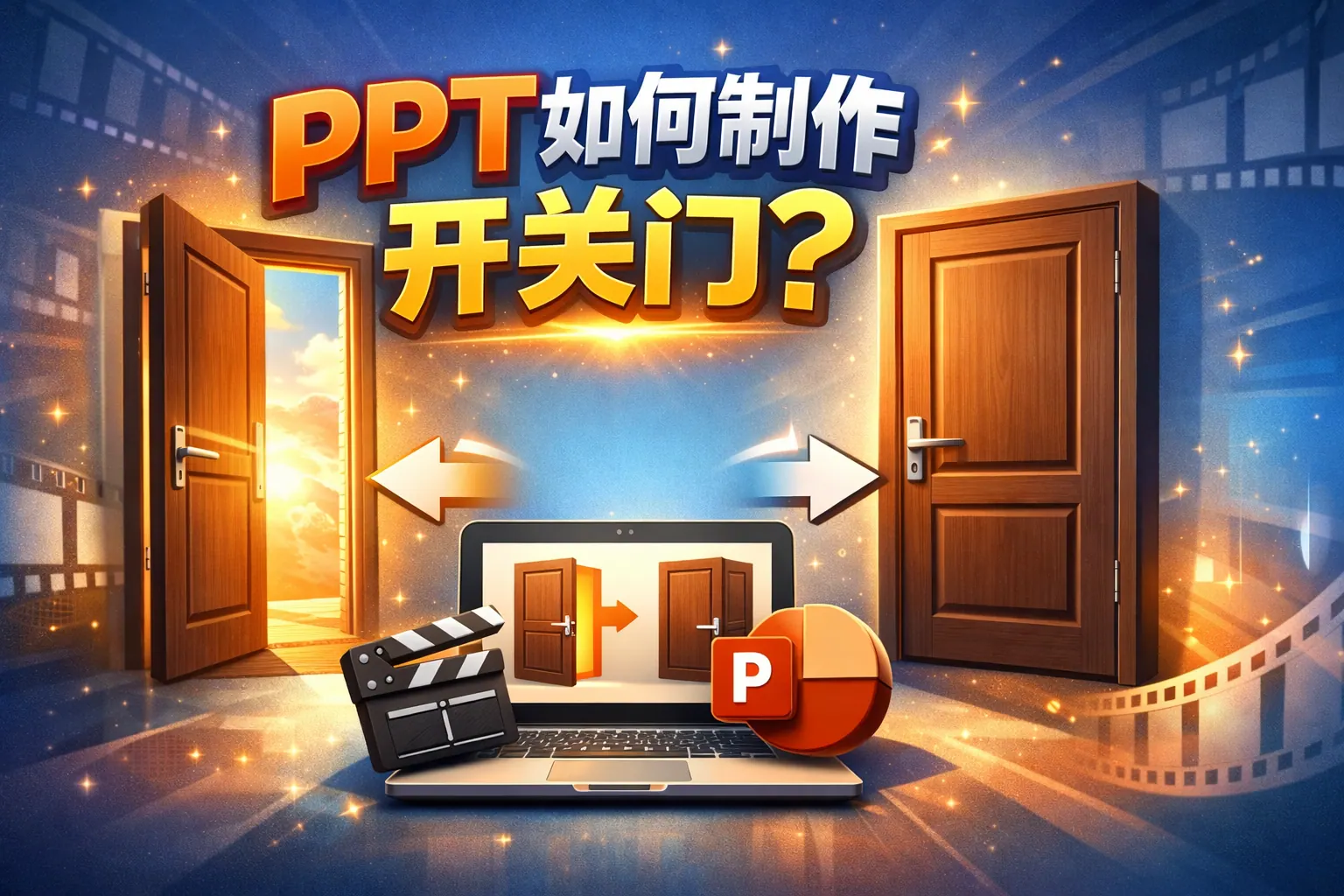 ppt如何制作开关门
