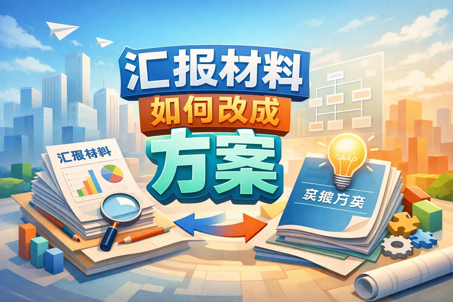 汇报材料如何改成方案
