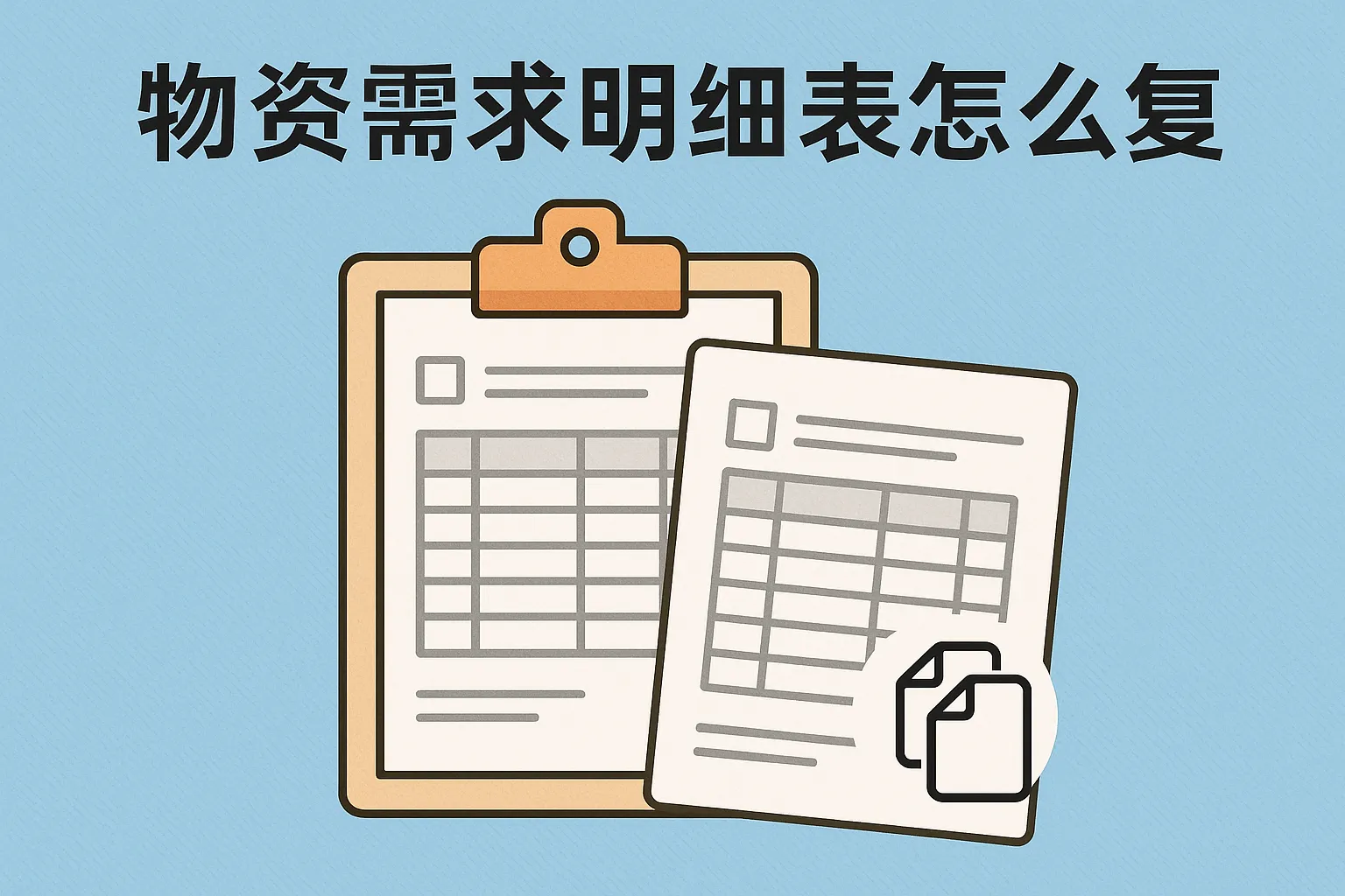 物资需求明细表怎么复制