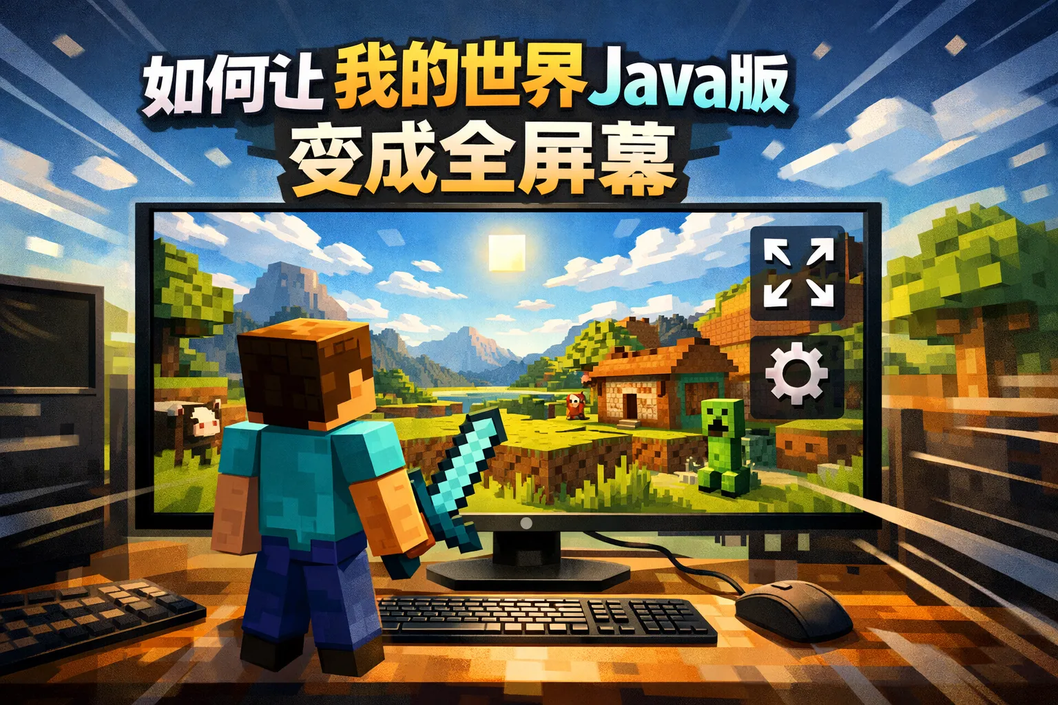 如何让我的世界java版变成全屏幕