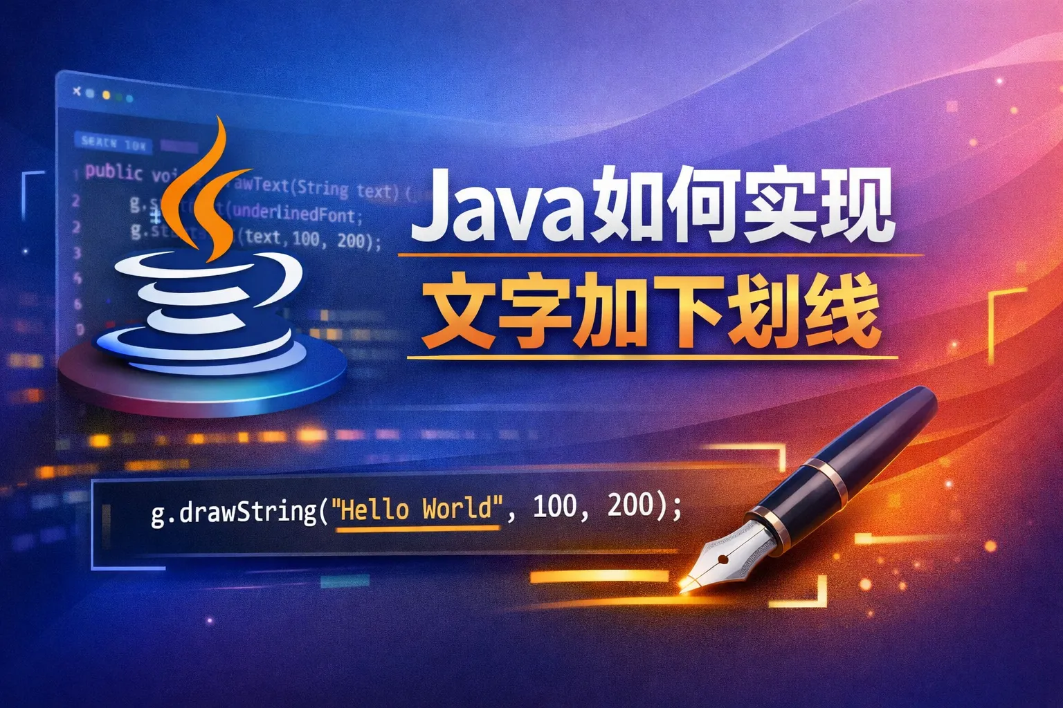 java如何实现文字加下划线