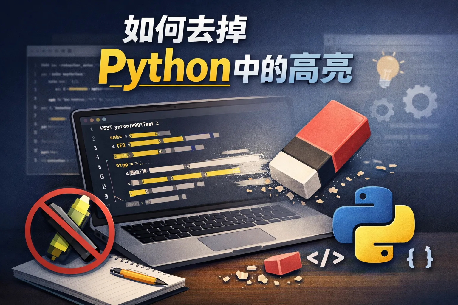如何去掉python中的高亮