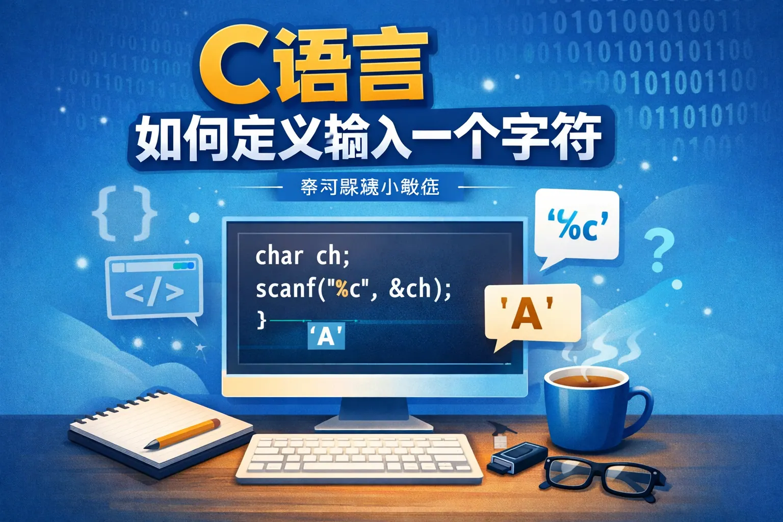 c语言如何定义输入一个字符
