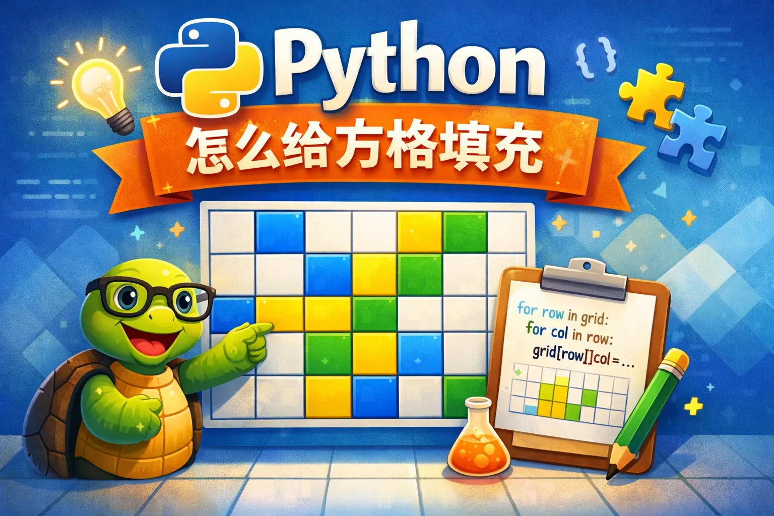 python怎么给方格填充
