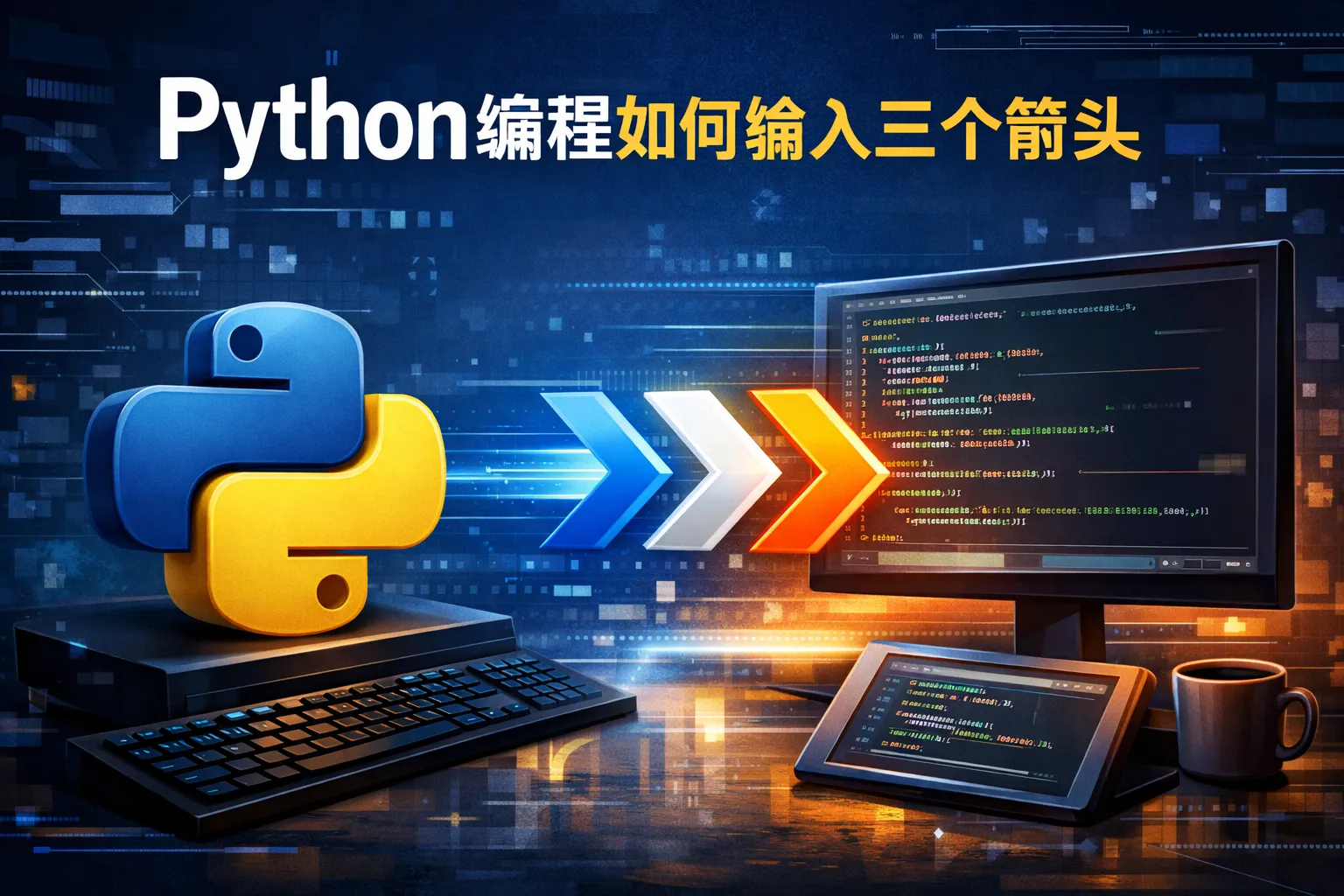 python编程如何输入三个箭头