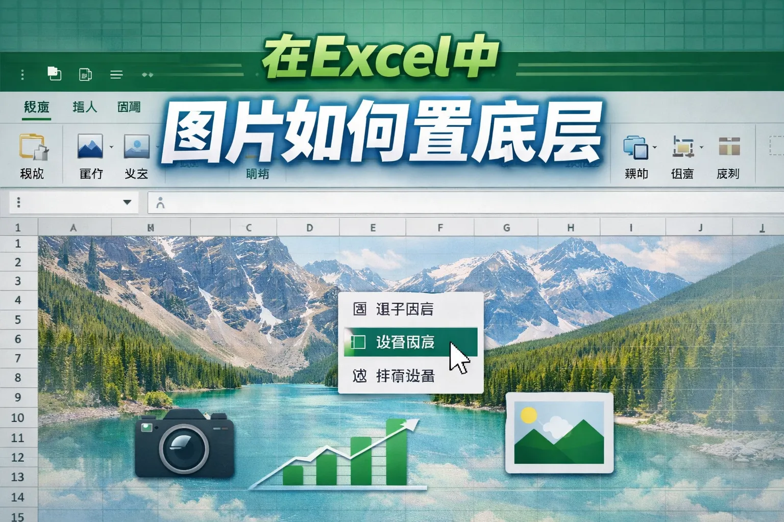 在excel中图片如何置底层