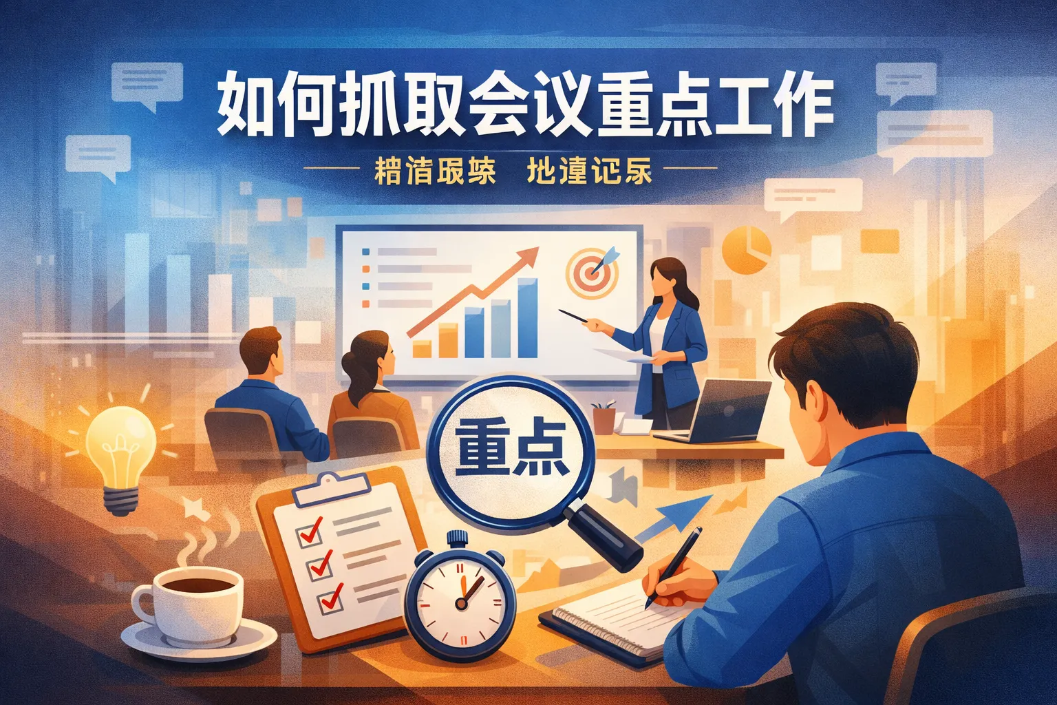 如何抓取会议重点工作