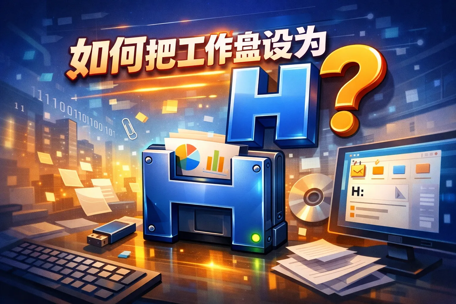 如何把工作盘设为H