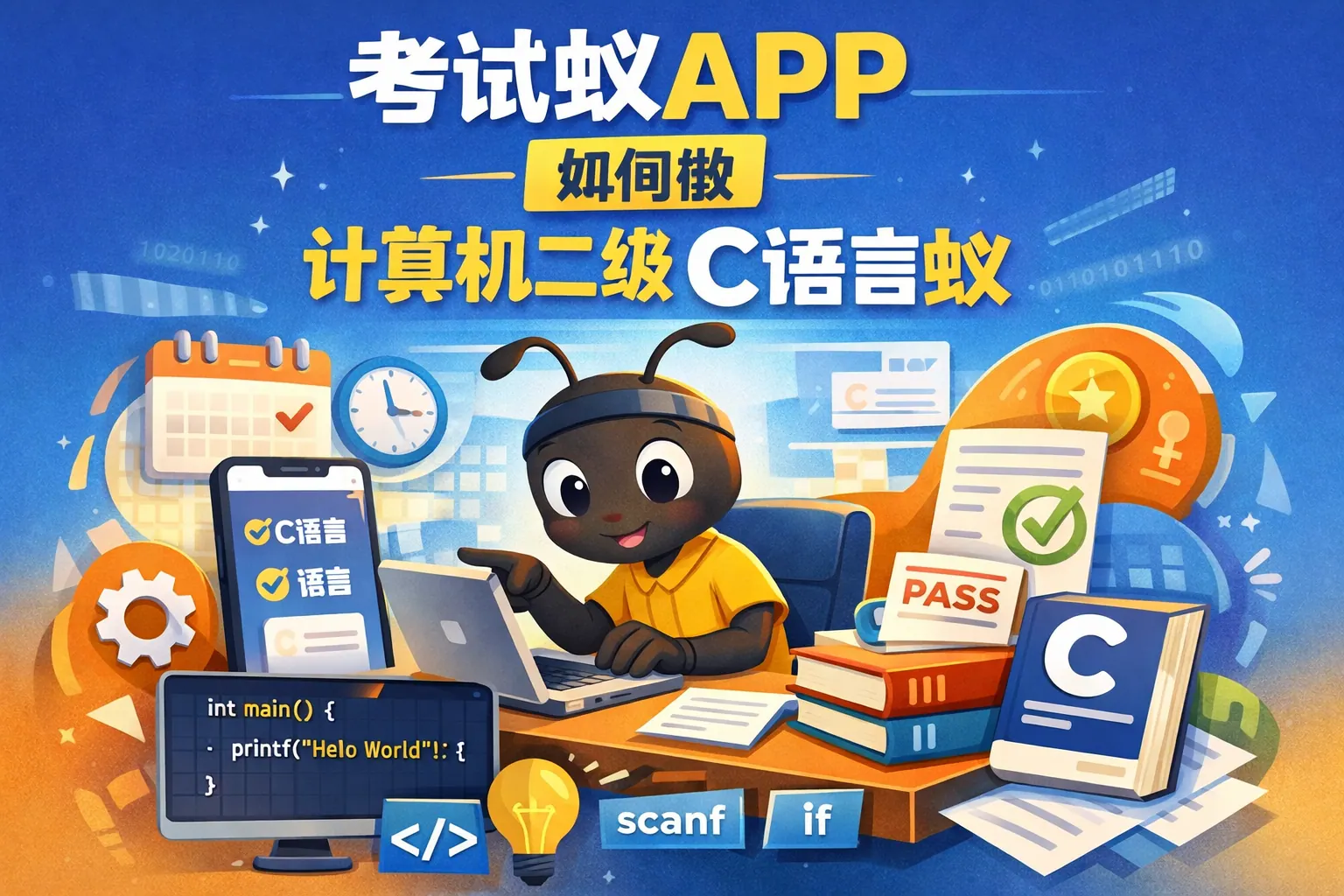 考试蚁app如何做计算机二级c语言蚁