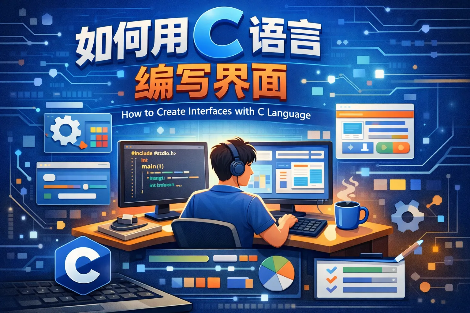 如何用c语言编写界面