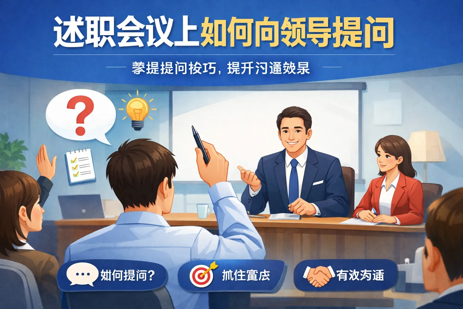 述职会议上如何向领导提问
