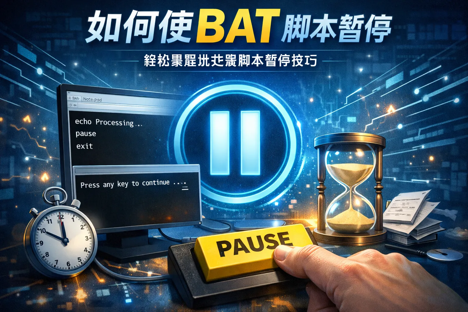 如何使bat脚本暂停