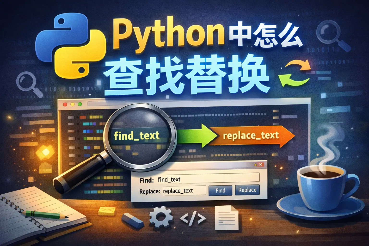 python中怎么查找替换