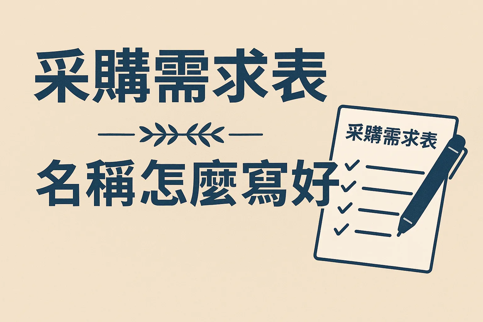 采购需求表名称怎么写好