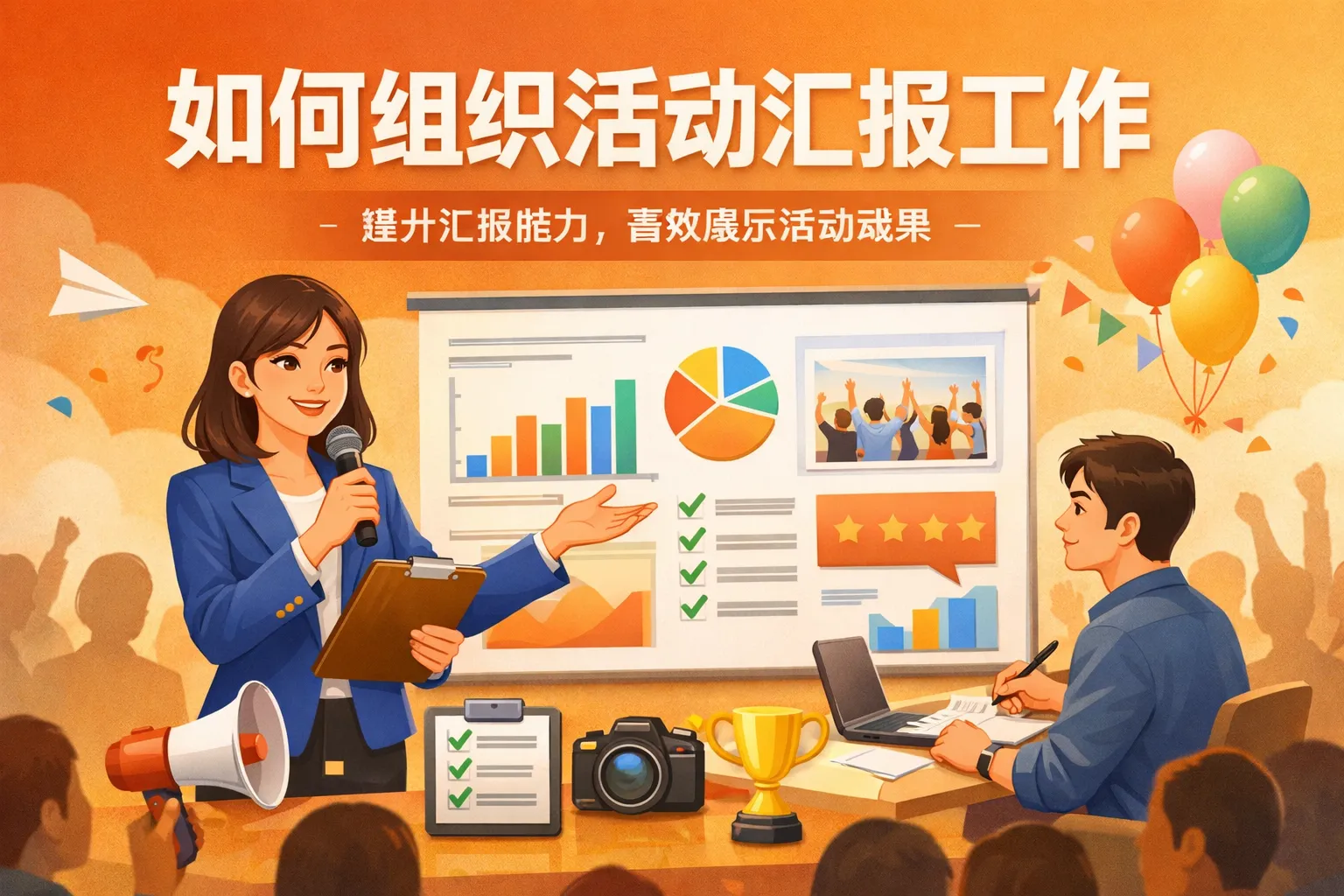 如何组织活动汇报工作