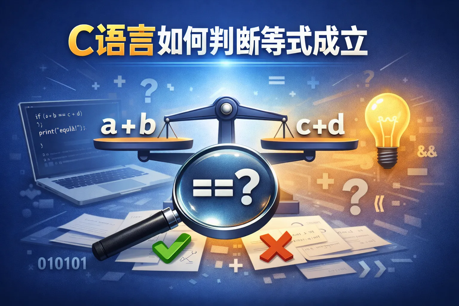 c语言如何判断等式成立