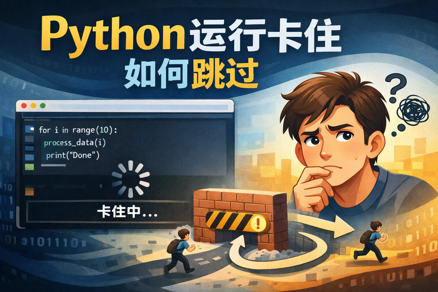 python运行卡住如何跳过
