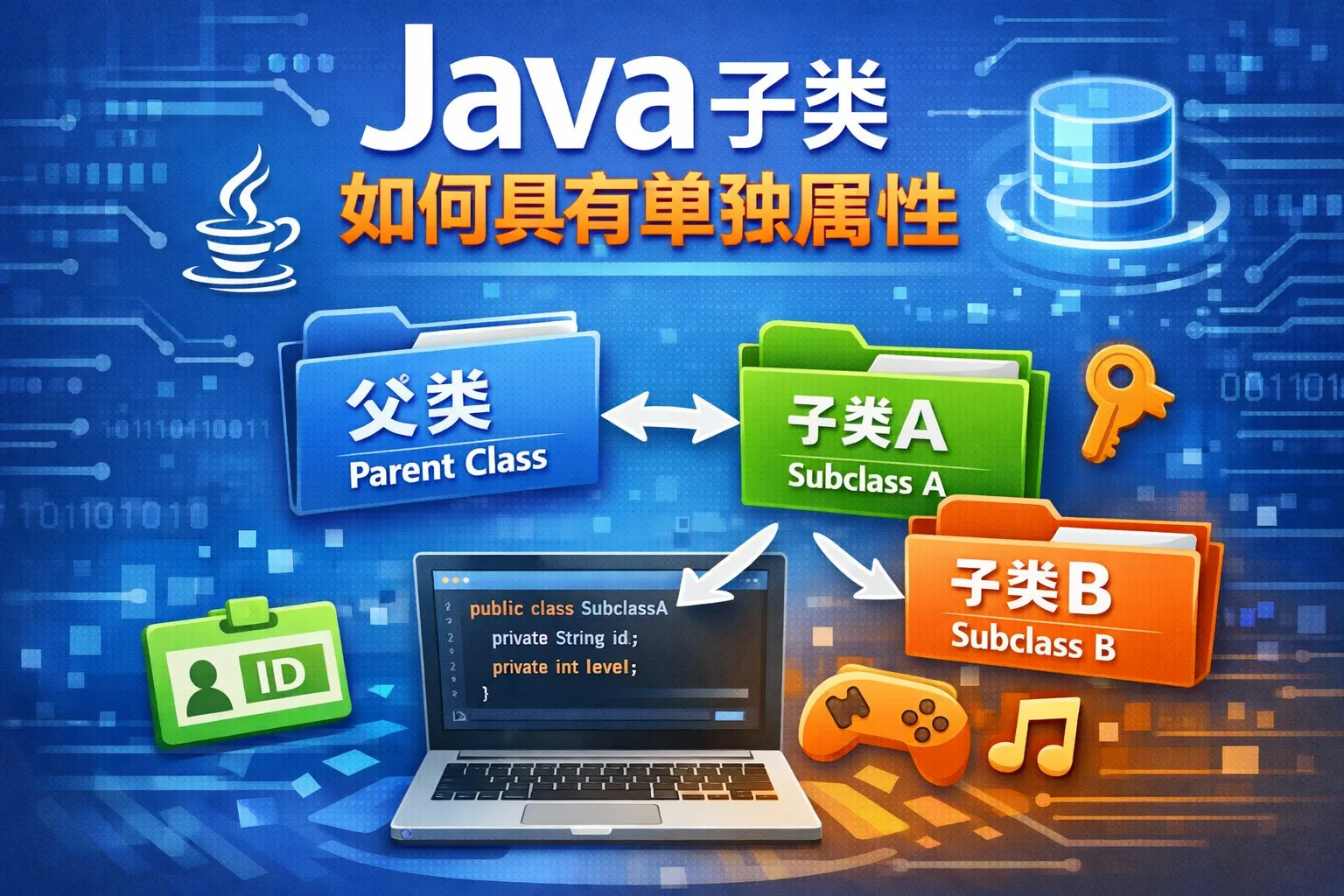 java子类如何具有单独属性