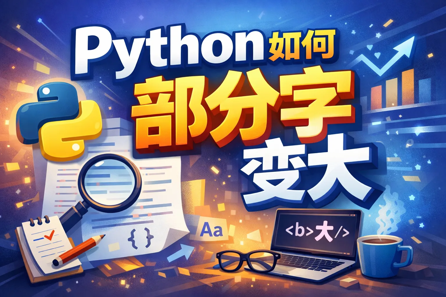 python如何使部分字变大