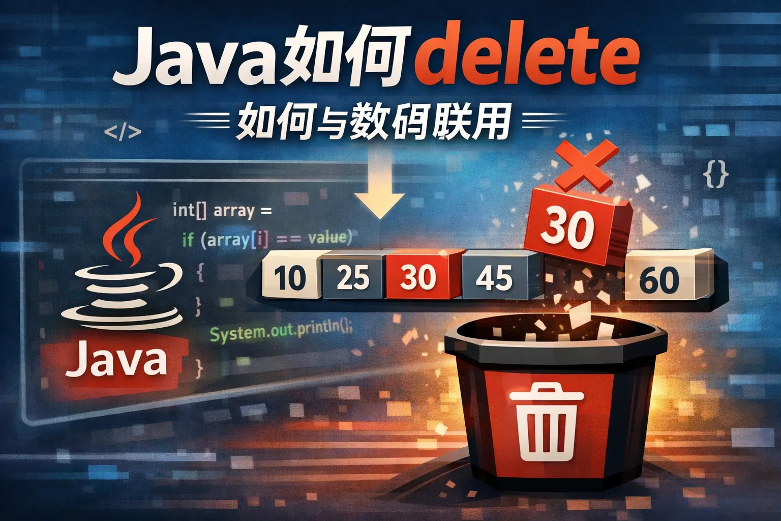 java如何delete如何与数组联用
