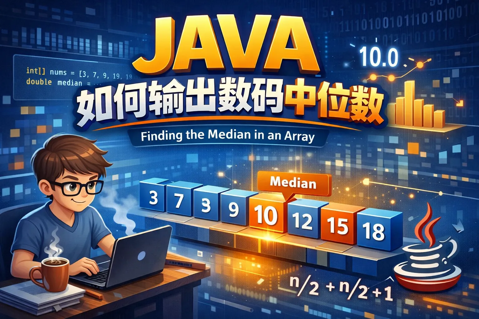 JAVA如何输出数组中位数