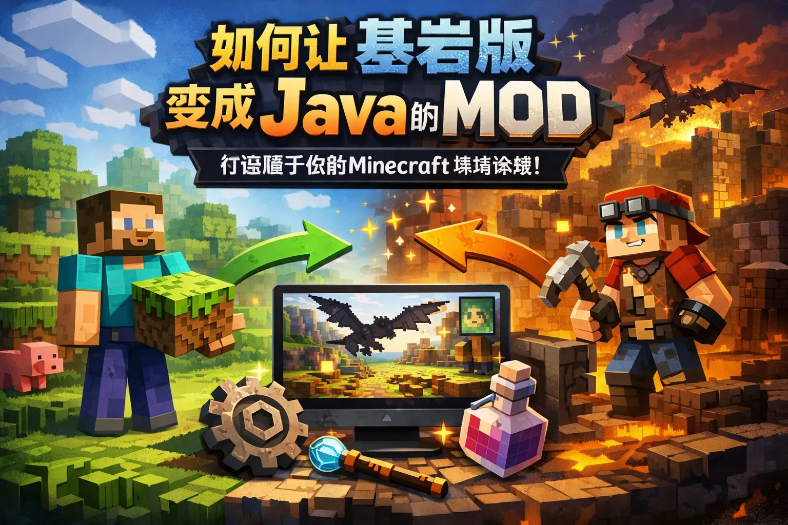 如何让基岩版变成java的mod