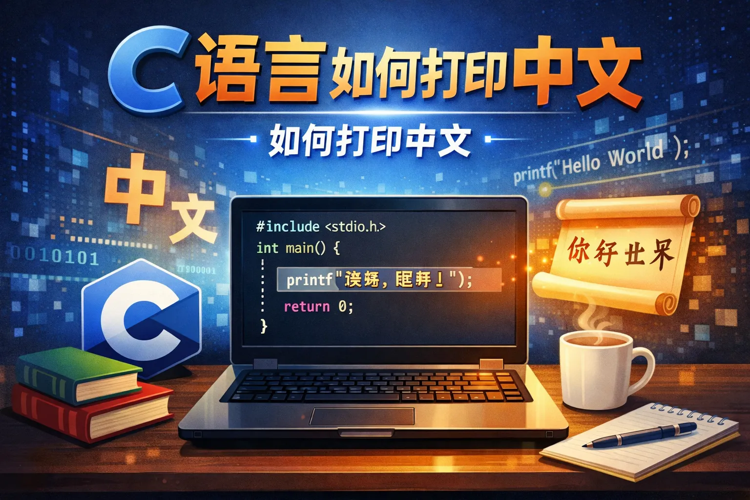 c语言如何打印中文