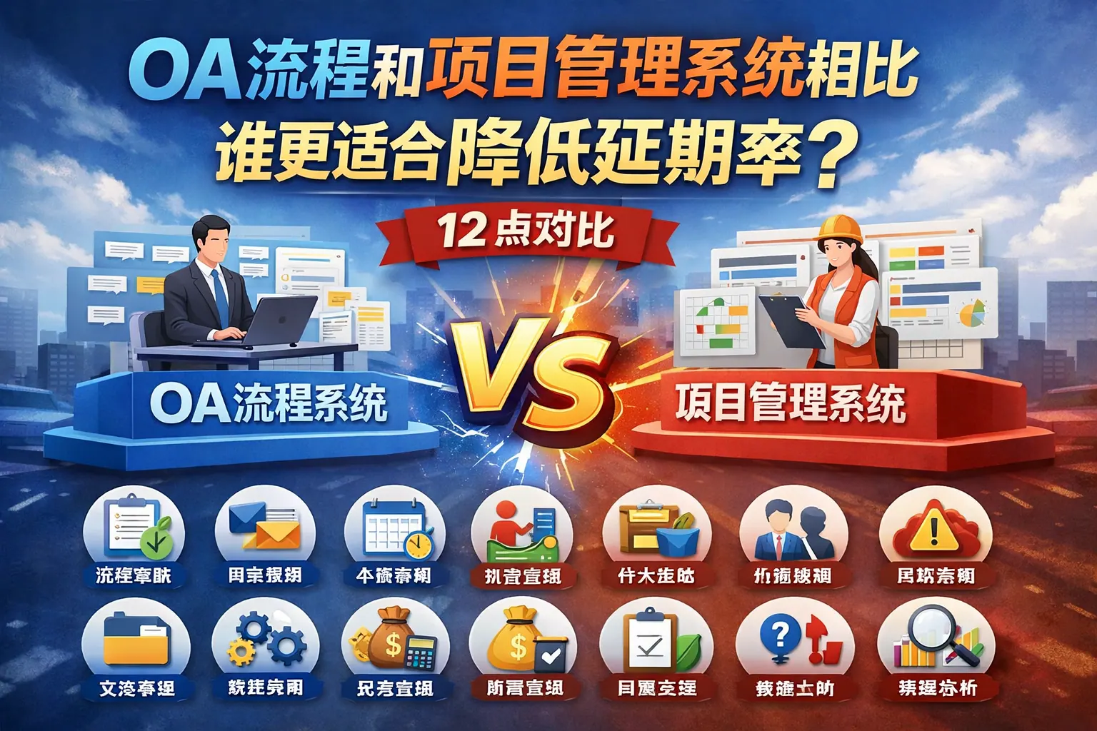 OA流程和项目管理系统相比，谁更适合降低延期率？12点对比