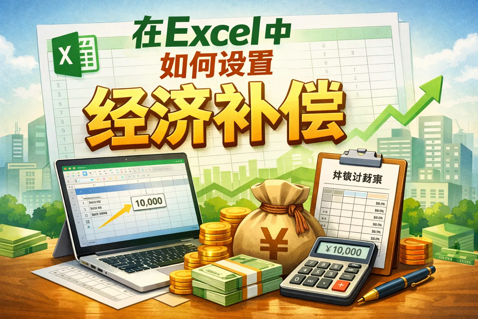 在excel中如何设置经济补偿