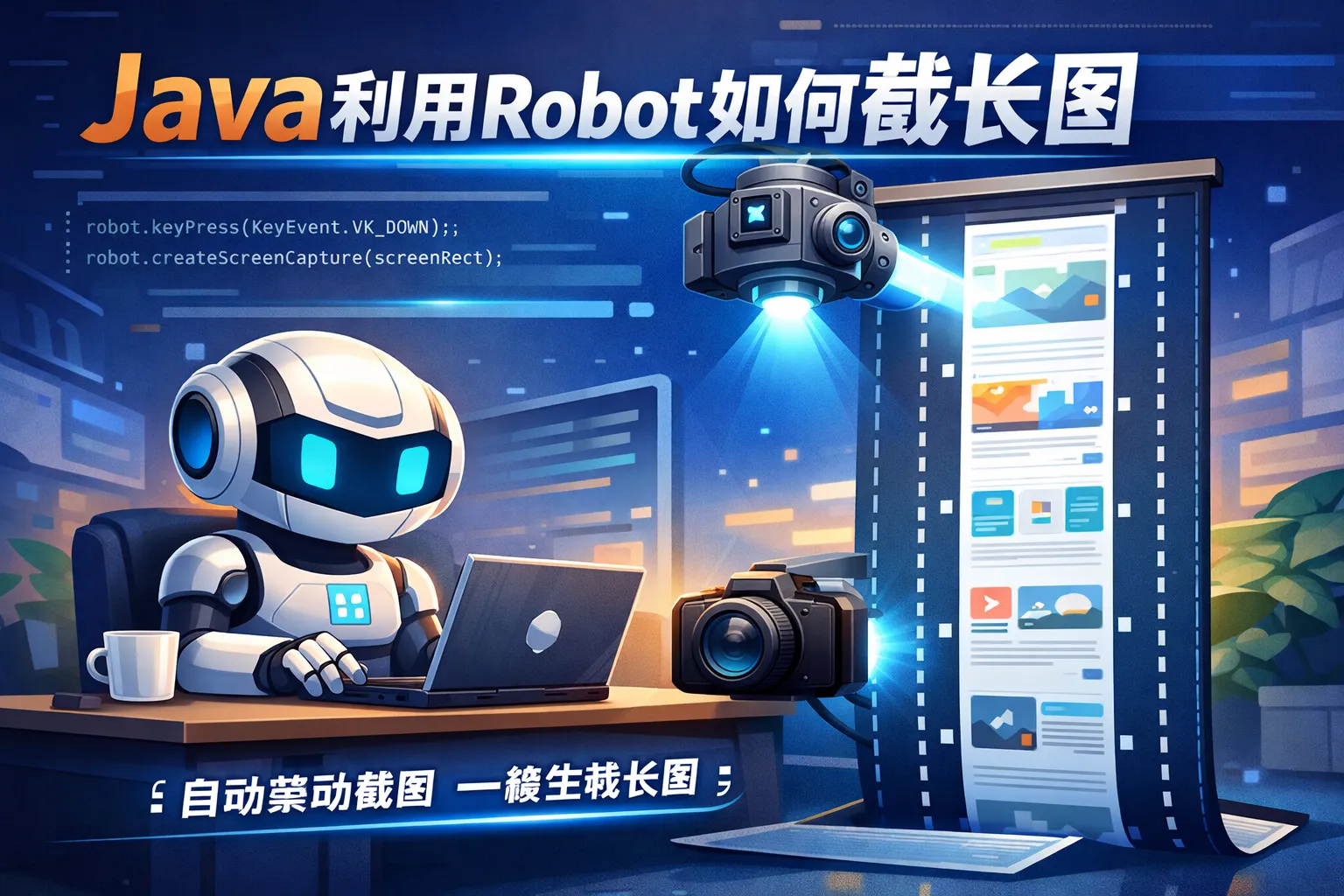 java利用robot如何截长图