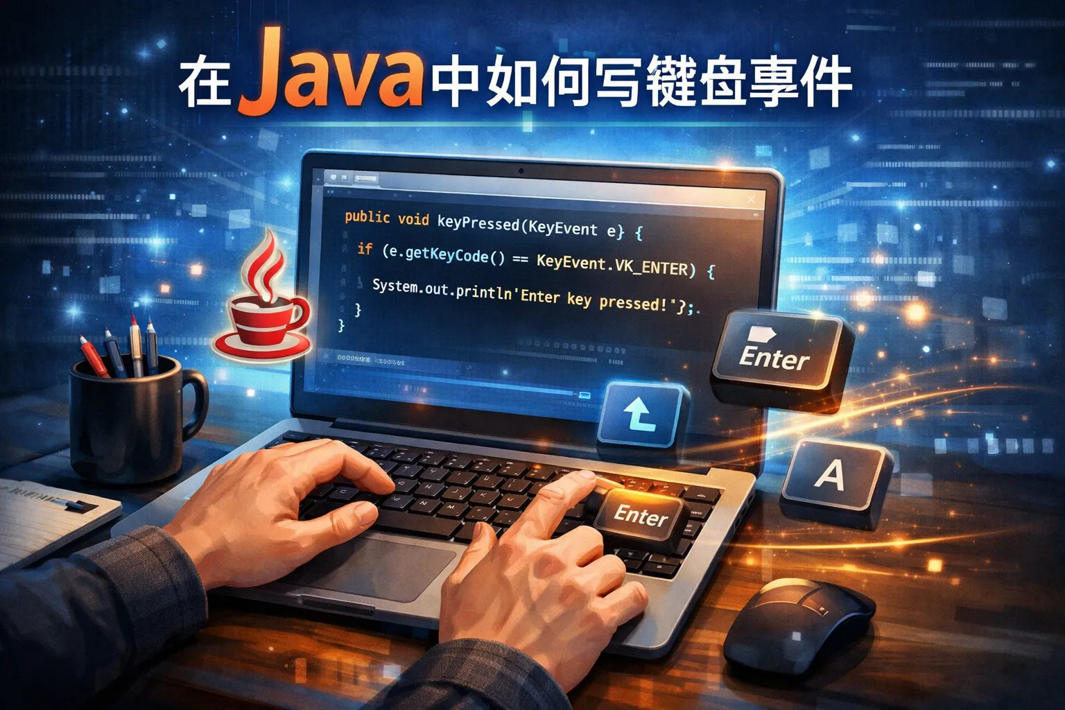 在java中如何写键盘事件